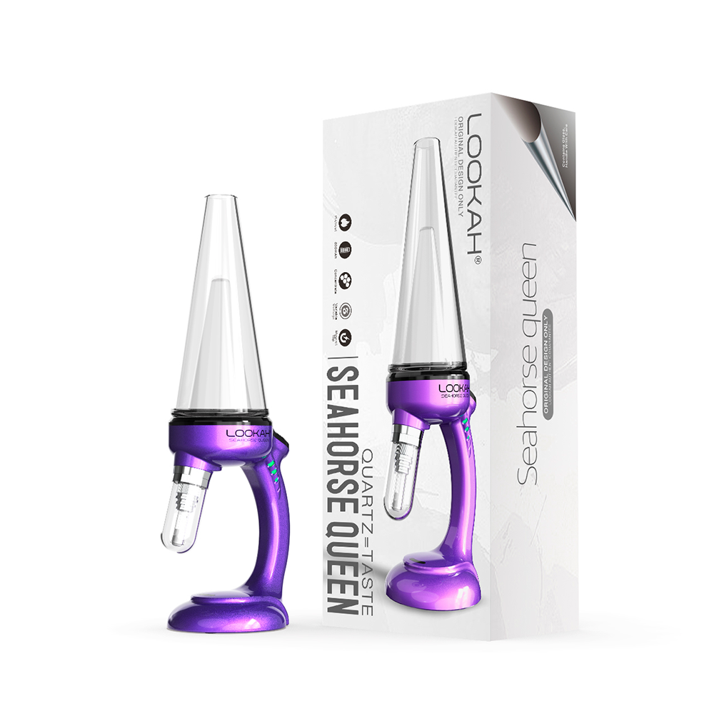 Lookah Seahorse Queen E-Dab Rig | Purple with Packaging