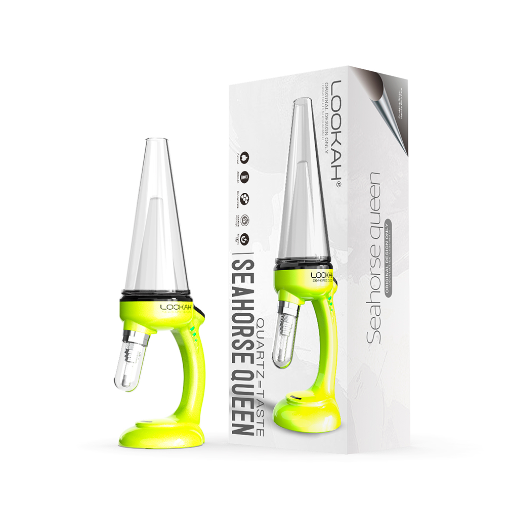 Lookah Seahorse Queen E-Dab Rig | Neon Green with Packaging