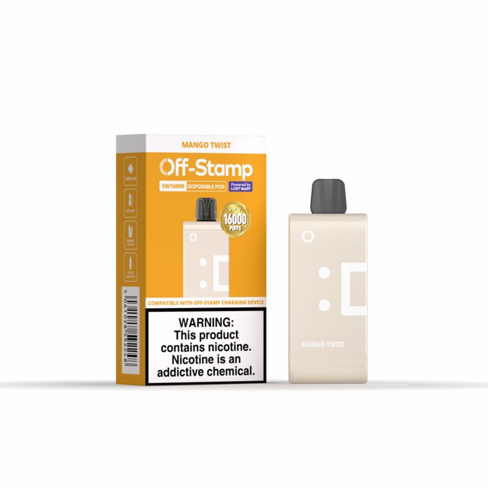 Off Stamp SW16000 Disposable | 16000 Puffs | 17mL | 50mg | MOQ 5 |Pod Disposable Only | mango twist with packaging
