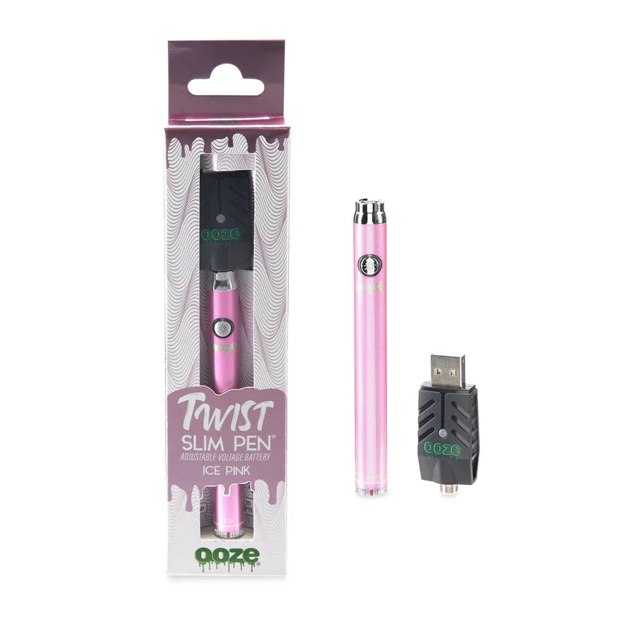 OOZE Twist Slim Pen Adjustable Voltage Battery Ice Pink with Packaging