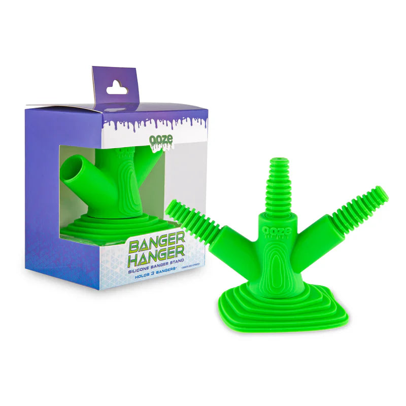 Ooze Banger Hanger Silicone Banger Stand Slime Green with packaging