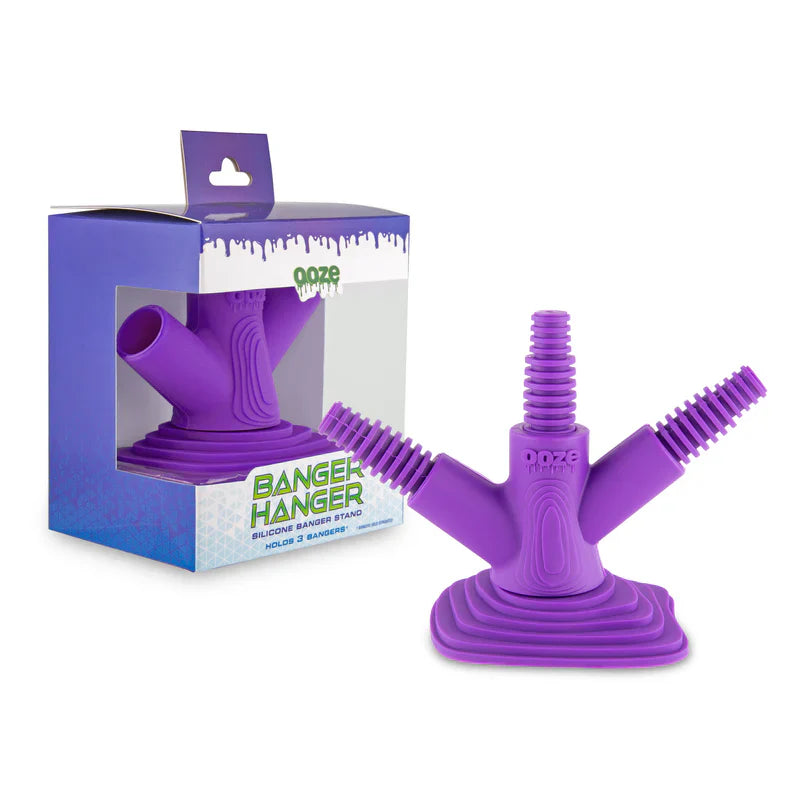 Ooze Banger Hanger Silicone Banger Stand Ultra Purple with packaging