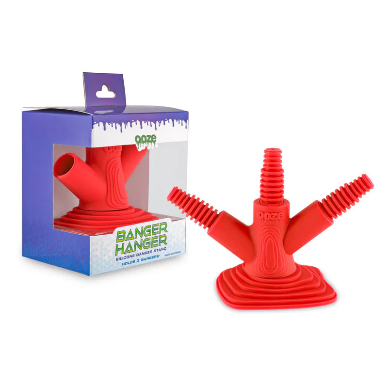 Ooze Banger Hanger Silicone Banger Stand Scarlet with packaging