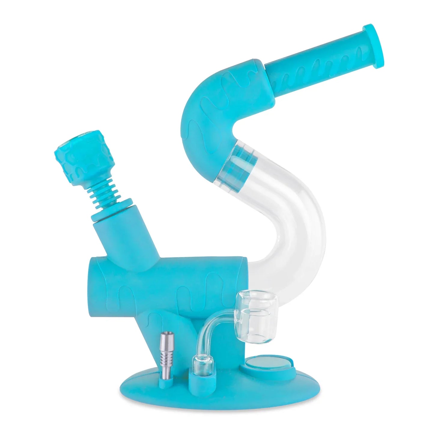 OOZE SWERVE SILICONE WATER PIPE & NECTAR COLLECTOR Aqua Teal