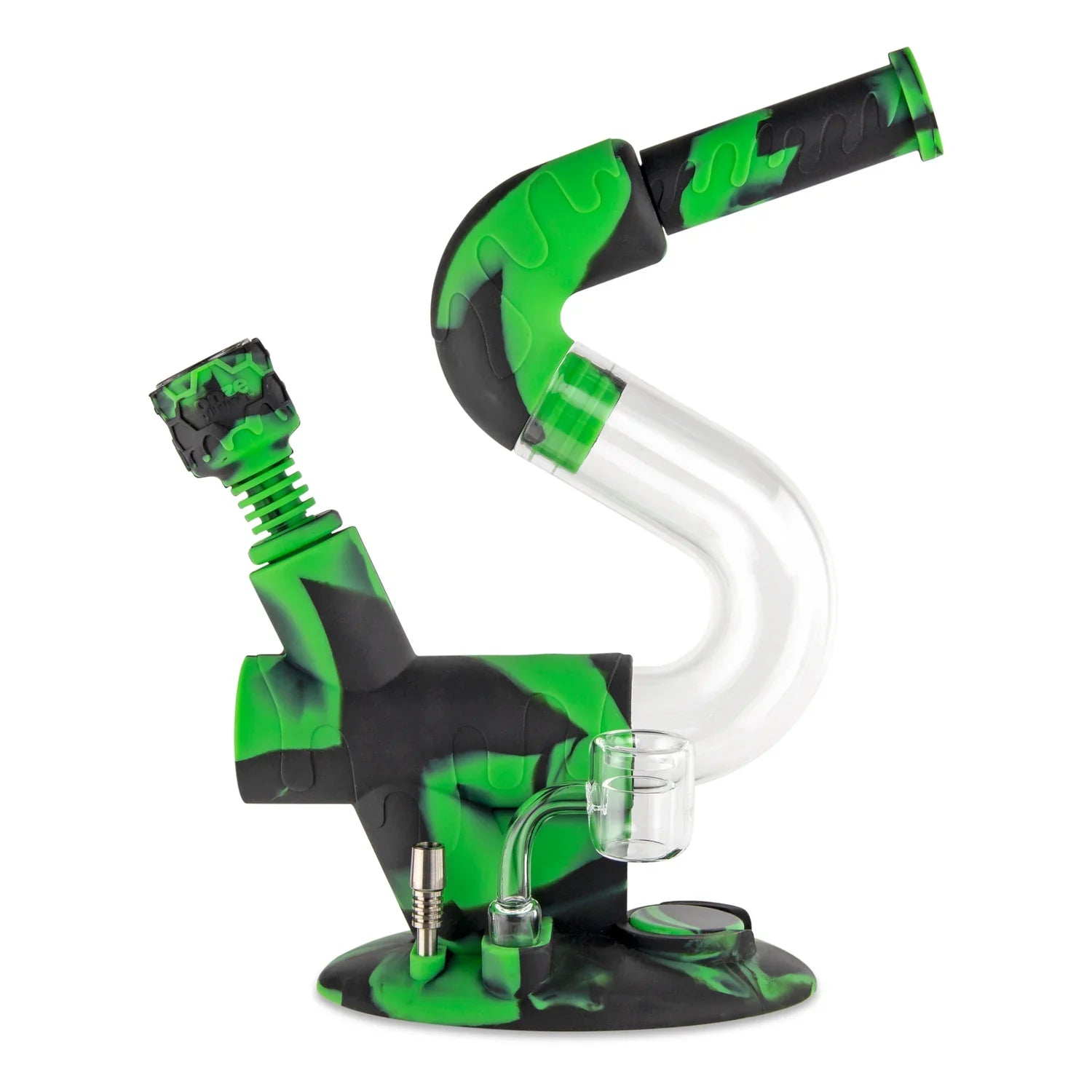 OOZE SWERVE SILICONE WATER PIPE & NECTAR COLLECTOR Chameleon