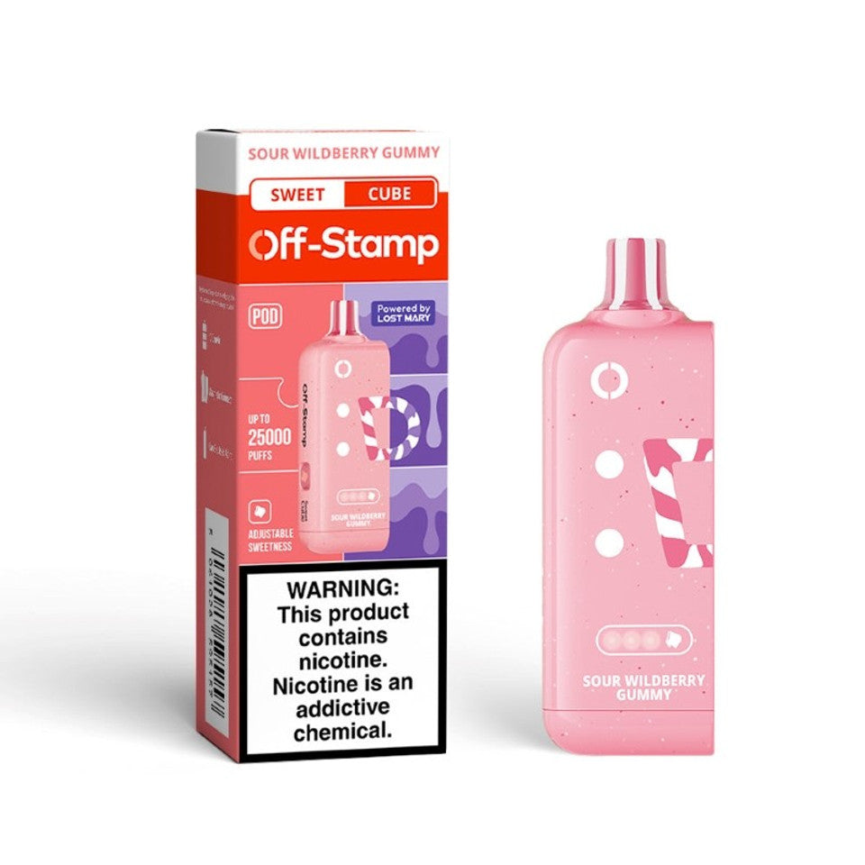 Off-Stamp Sweet Cube Pod 25K 5Ct Sour Wildberry Gummy - with packaging