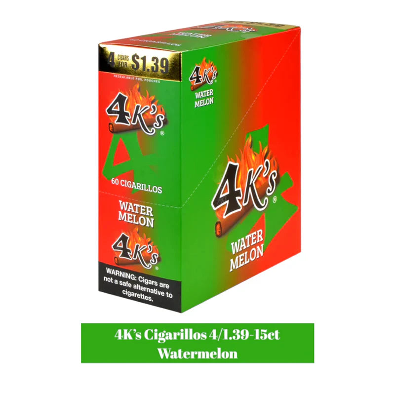 Good Times 4K's Cigarillos 4 for $1.39 15/4ct Watermelon Packaging