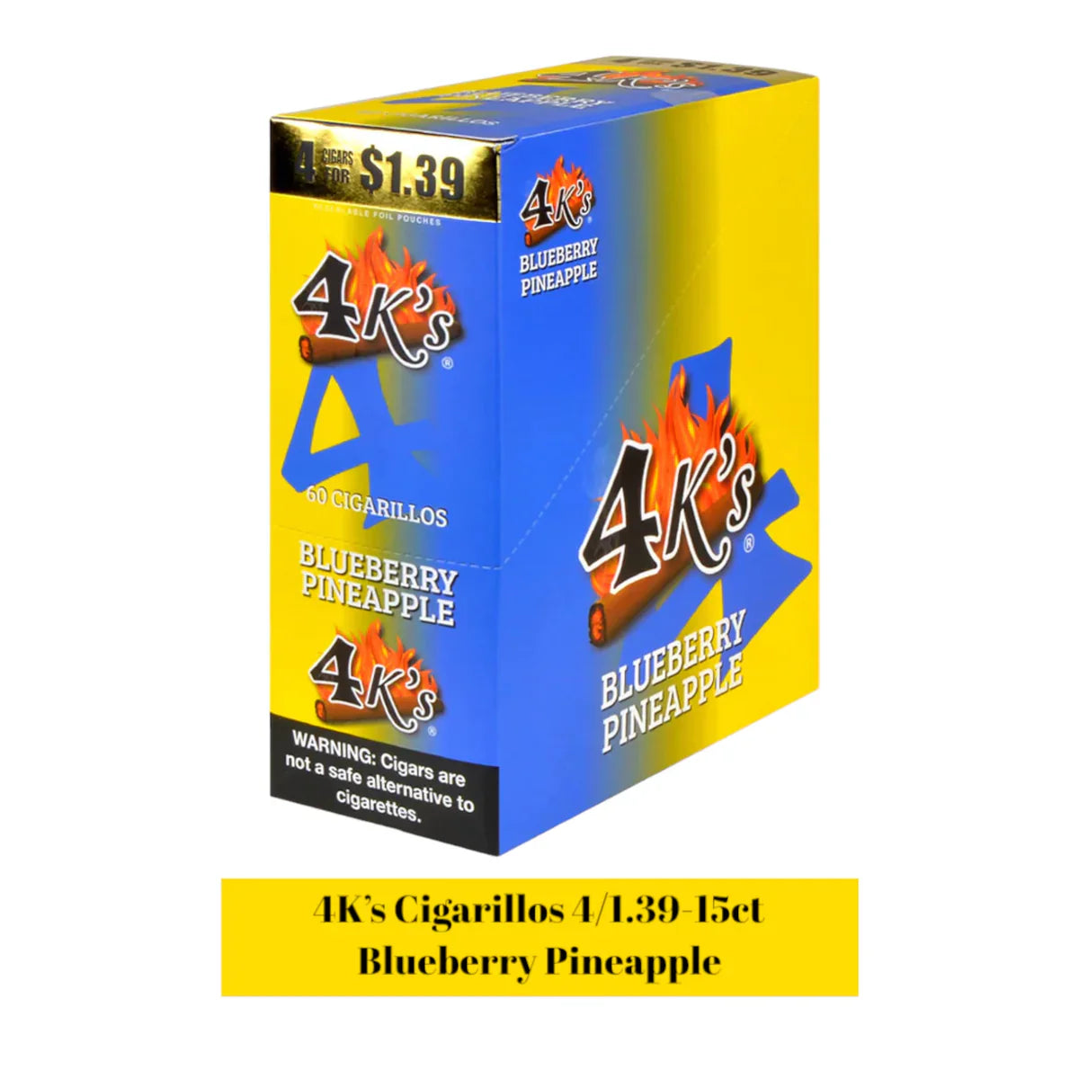 Good Times 4K's Cigarillos 4 for $1.39 15/4ct Blueberry Pineapple Packaging
