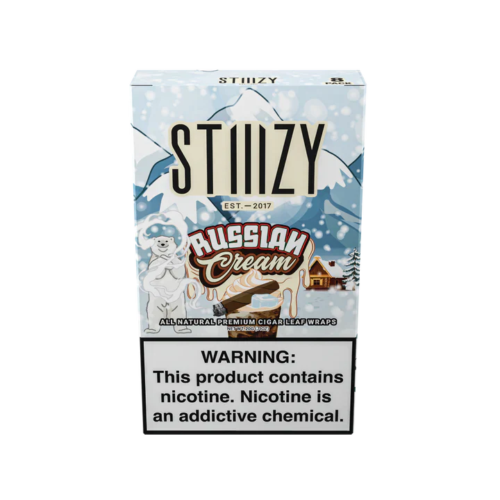 Stiiizy All Natural Premium Cigar Leaf Wraps 20ct Russian Cream Packaging