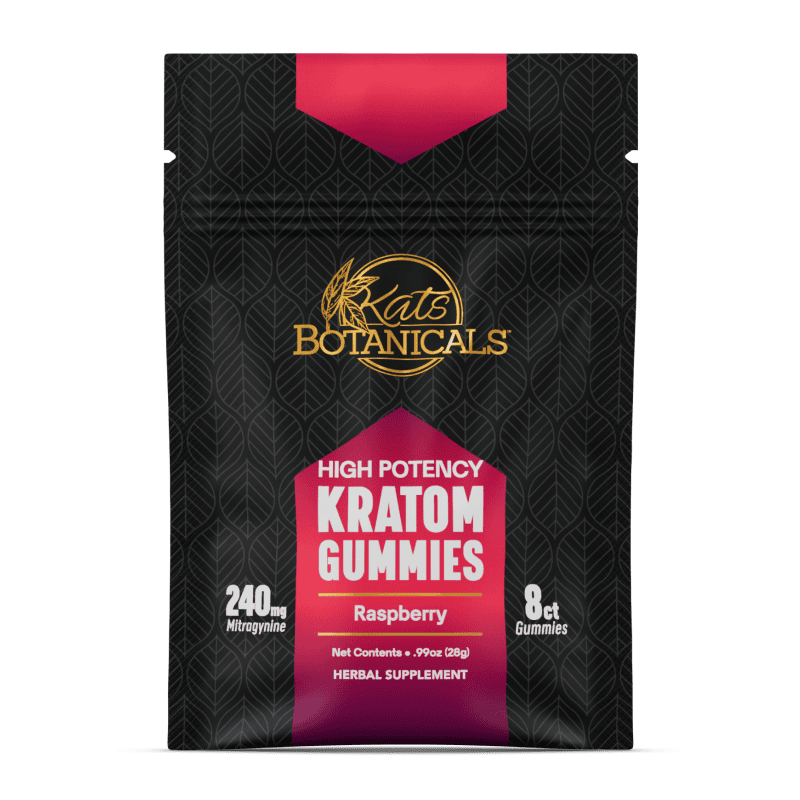 Kats Kratom Gummies 240mg 8/10ct Raspberry