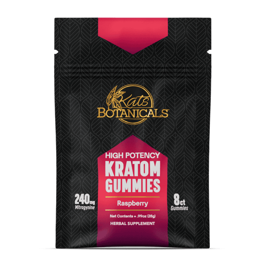 Kats Kratom Gummies 240mg 8/10ct Raspberry