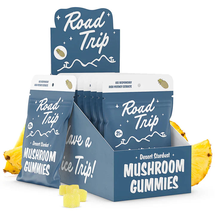 Road Trip Desert Stardust Mushroom Gummies 10Ct Pineapple With Packaging