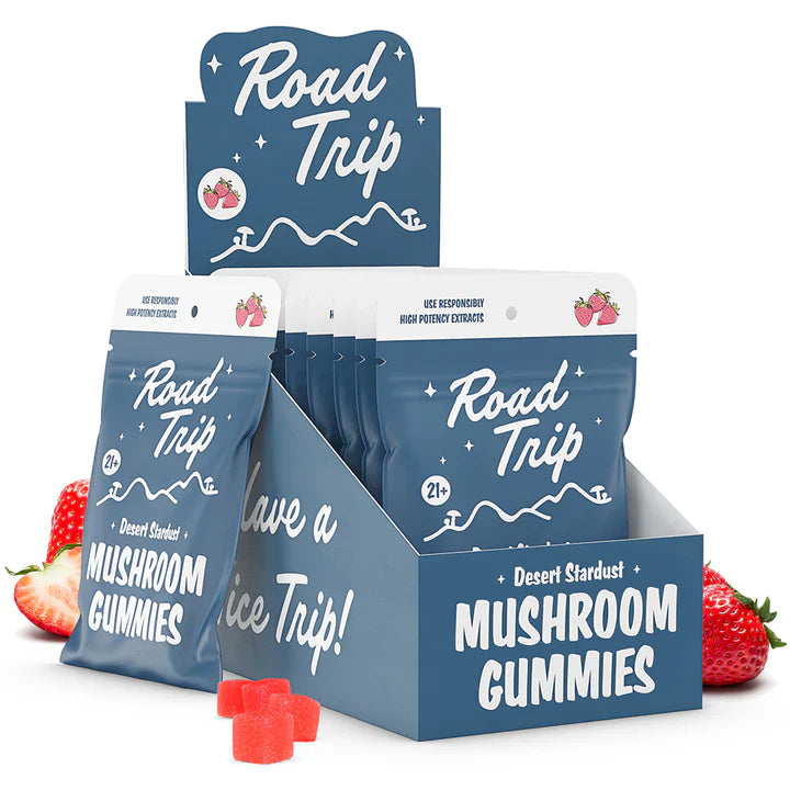 Road Trip Desert Stardust Mushroom Gummies 10Ct Strawberry With Packaging