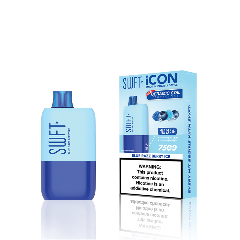 SWFT Icon 7500 Disposable 5% 10PK | Blue Razz Berry Ice with packaging