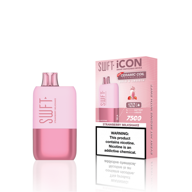 SWFT Icon 7500 Disposable 5% 10PK | Strawberry Milkshake with packaging