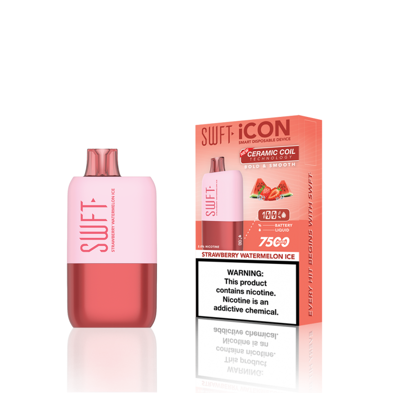 SWFT Icon 7500 Disposable 5% 10PK | Strawberry Watermelon Ice with packaging