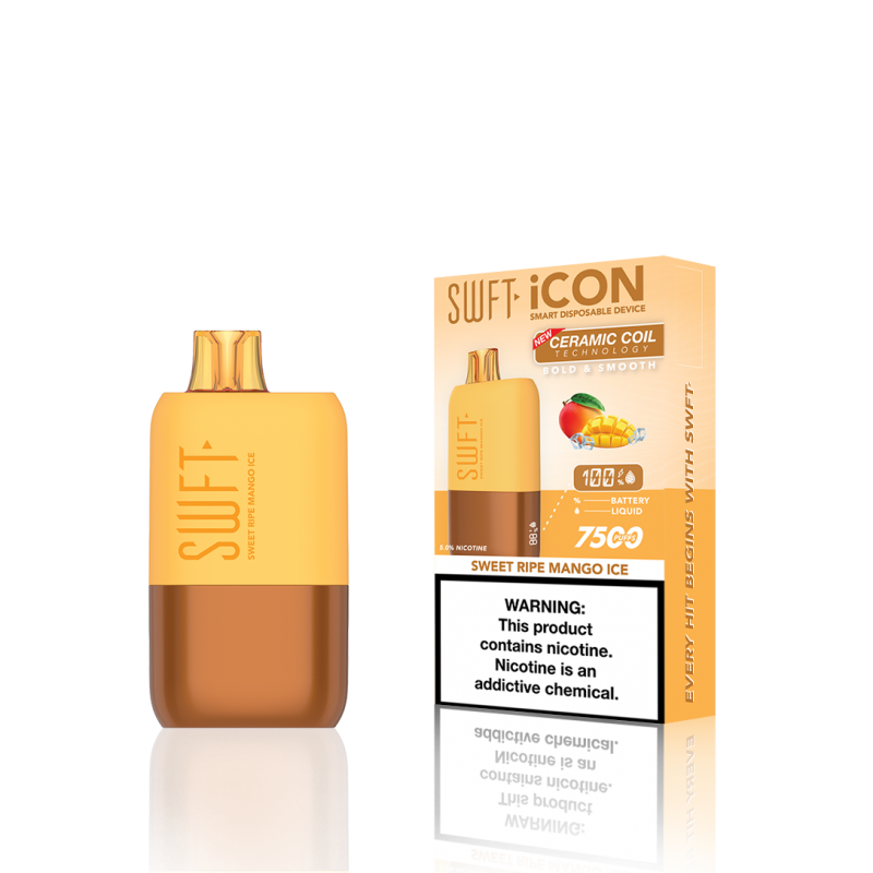 SWFT Icon 7500 Disposable 5% 10PK | Sweet Ripe Mango Ice with packaging
