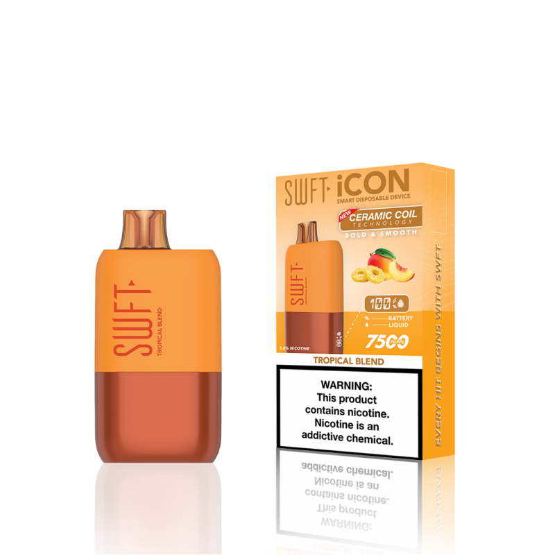 SWFT Icon 7500 Disposable 5% 10PK | Tropical Blend with packaging