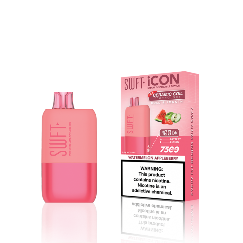 SWFT Icon 7500 Disposable 5% 10PK | Watermelon Appleberry with packaging