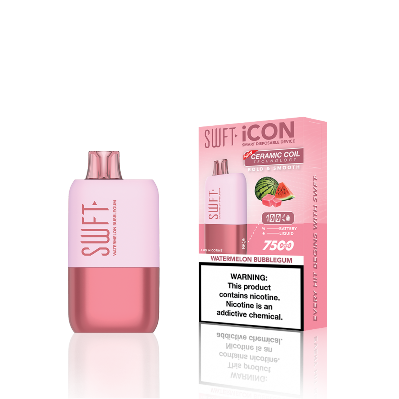 SWFT Icon 7500 Disposable 5% 10PK | Watermelon Bubblegum with packaging