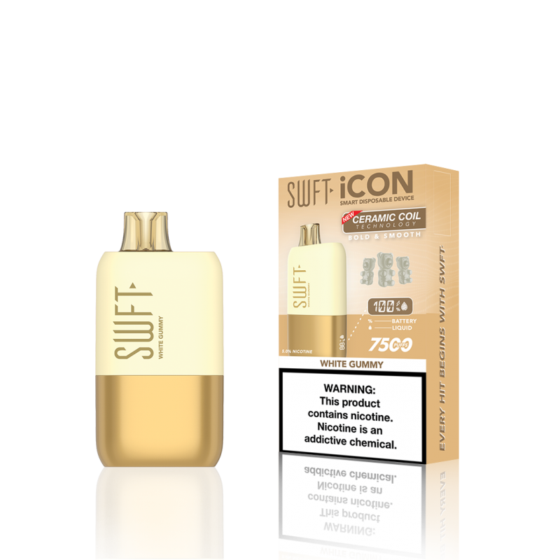 SWFT Icon 7500 Disposable 5% 10PK | White Gummy with packaging