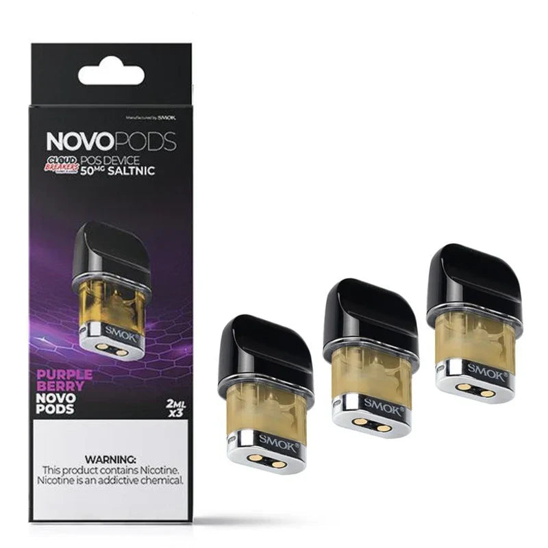 Smok Novo Pod POS Device Pre-filled 50MG Salt Nic | 3pcs | Purple Berry with Packaging