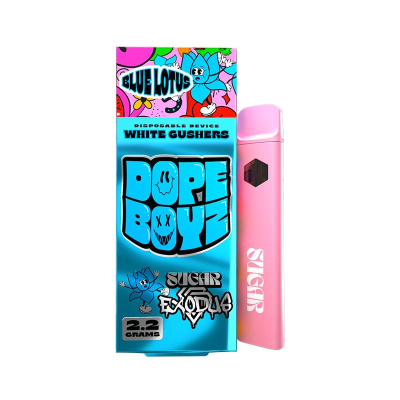 Sugar Exodus Pope Boyz Mushroom Vape 2.2g White Cushers with Packaging