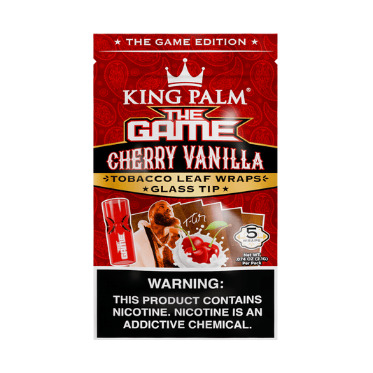 King Palm Tobacco Leaf With Glass Tip 8/5pk The Game Packaging