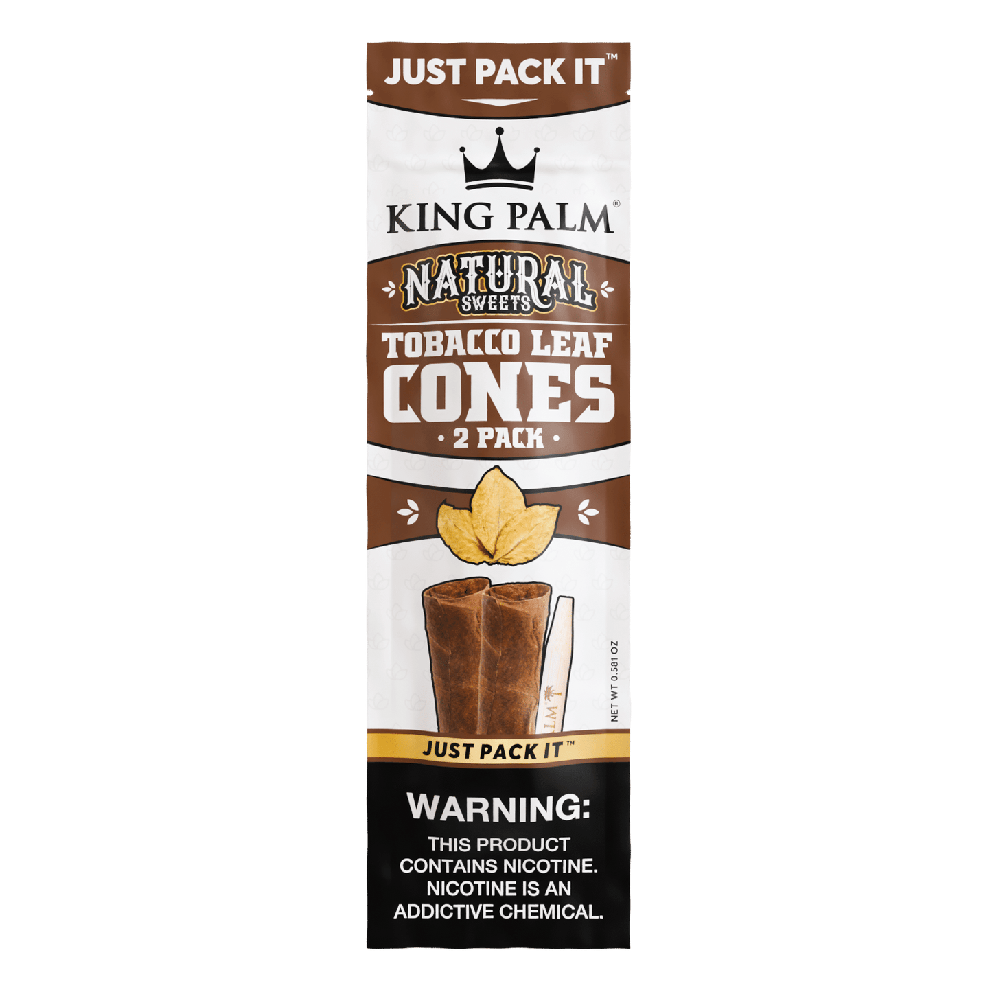 King Palm Tobacco Leaf Cones 10/2pk Natural Sweets