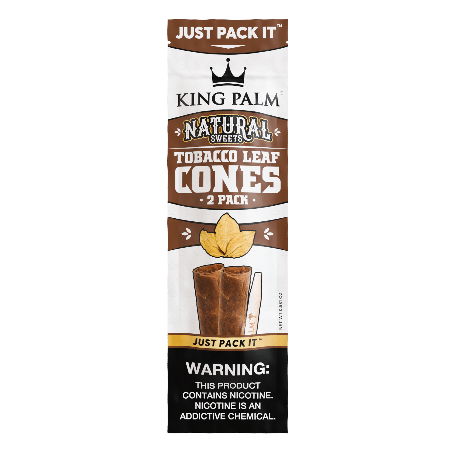 King Palm Tobacco Leaf Cones 10/2pk Natural Sweets