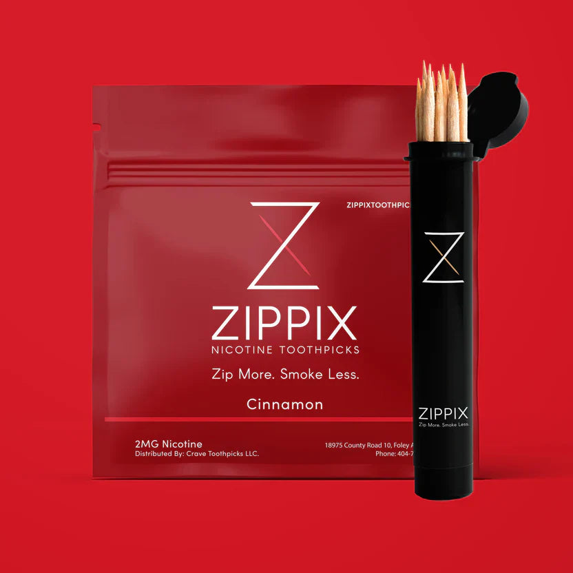 Zippix Toothpicks Cinnamon with packaging