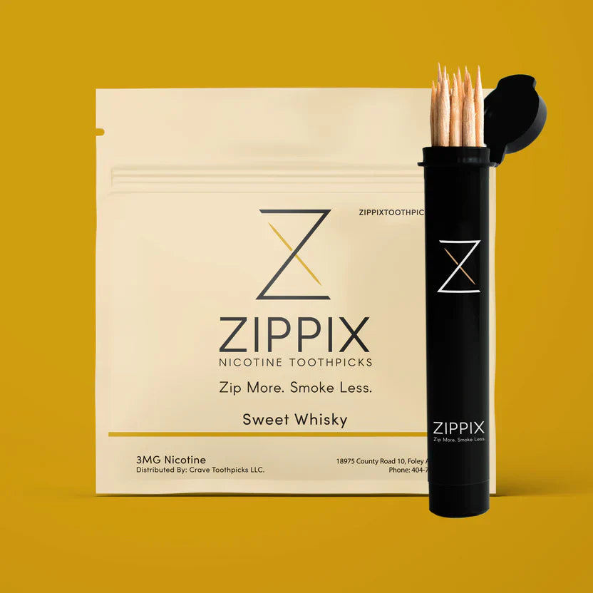 Zippix Toothpicks Sweet Whisky with pacakging