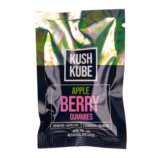 Kush Kube 2 Gummies | Apple Berry with Packaging