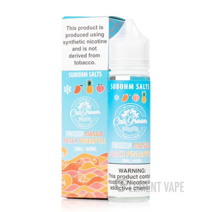 Cali Grown Subohm Salts 60mL Frozen Mango Peach Pineapple with Packaging