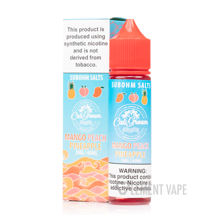 Cali Grown Subohm Salts 60mL Mango Peach Pineapple with Packaging