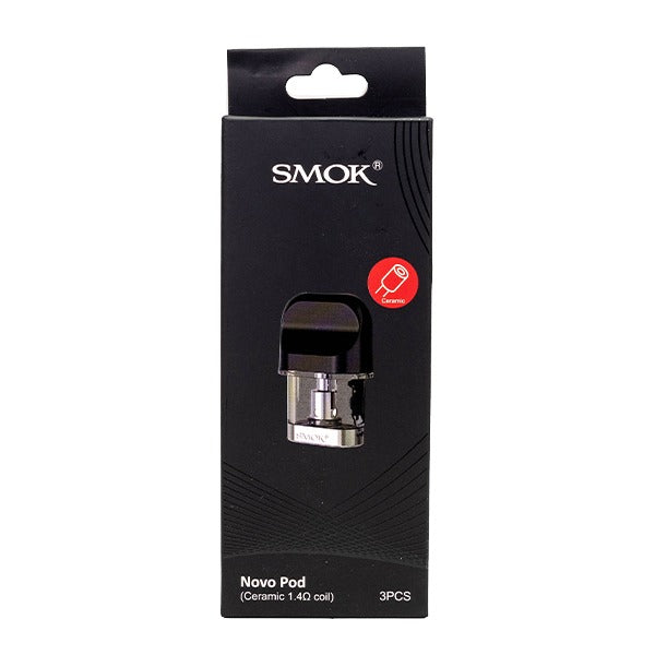 SMOK NOVO Refillable Pod Cartridge (Pack of 3) | Ceramic Coil Pod 1.4ohm with Packaging