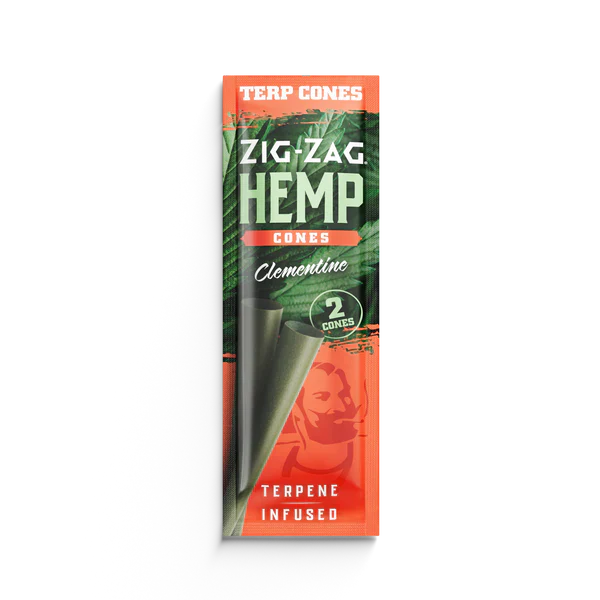 Zig-zag Hemp Cones Terp Cones | Clementine with Packaging
