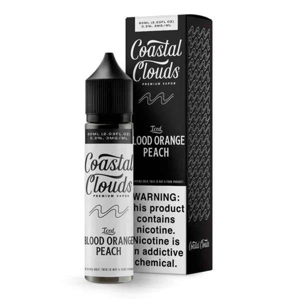 Coastal Clouds E-Liquid | 60mL | Blood Orange Peach Iced with packaging
