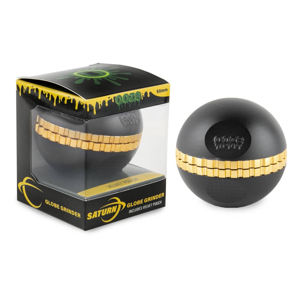 OOZE Saturn Globe Grinder Black with Packaging