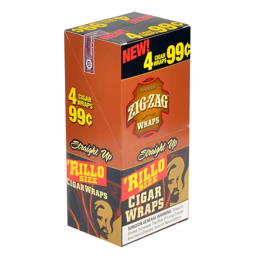Zig-zag 4pk Rillo Size Wrap Straight up packaging