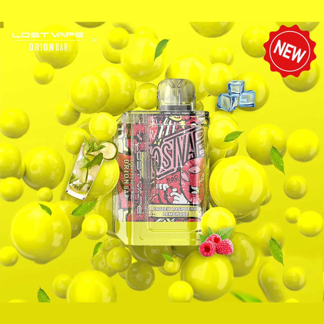 Orion Bar Disposable 7500 Puff 18mL 50mg | Frozen Raspberry Lemonade