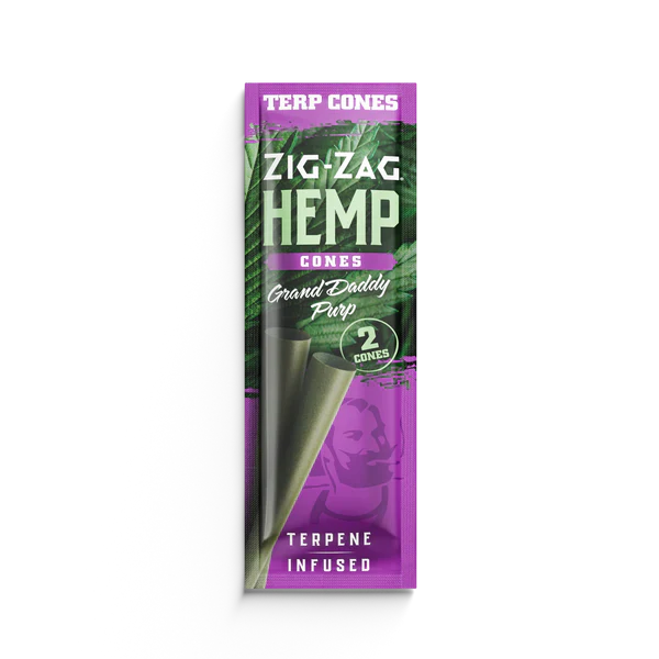Zig-zag Hemp Cones Terp Cones | Grand Daddy Purp with Packaging