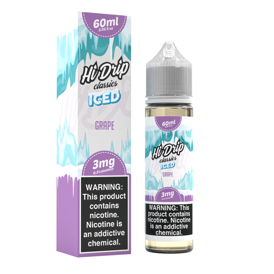 Hi-Drip Classics 60mL (Freebase) | Grape Iced with Packaging