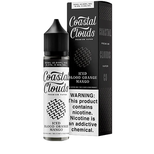 Coastal Clouds E-Liquid | 60mL | Blood Orange Mango Iced with packaging