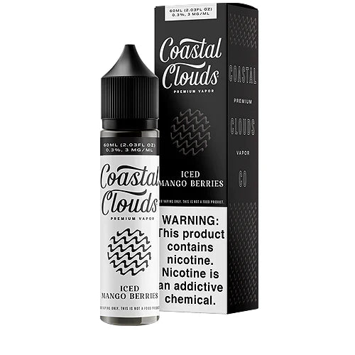 Coastal Clouds E-Liquid | 60mL | Iced Mango Berries with packaging