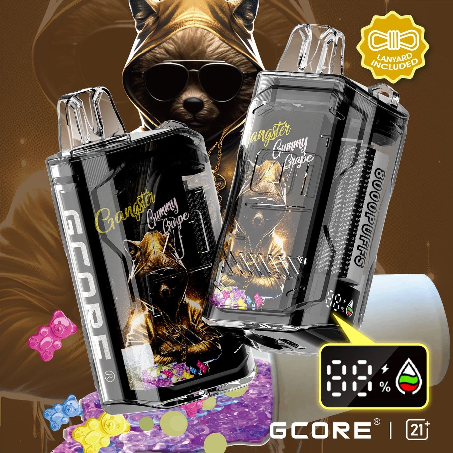 Gcore DG 8000 Puffs 5% | Gangster Gummy Grape