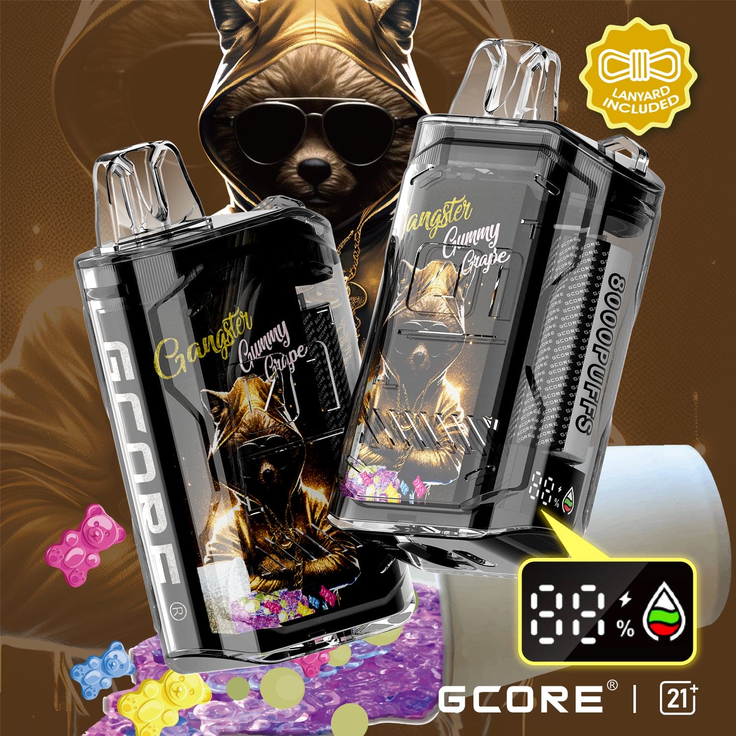 Gcore DG 8000 Puffs 5% | Gangster Gummy Grape
