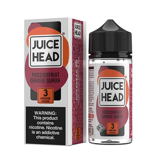 Juice Head Series E-Liquid 0mg | 100mL (Freebase) Passionfruit Orange Guava with Packaging