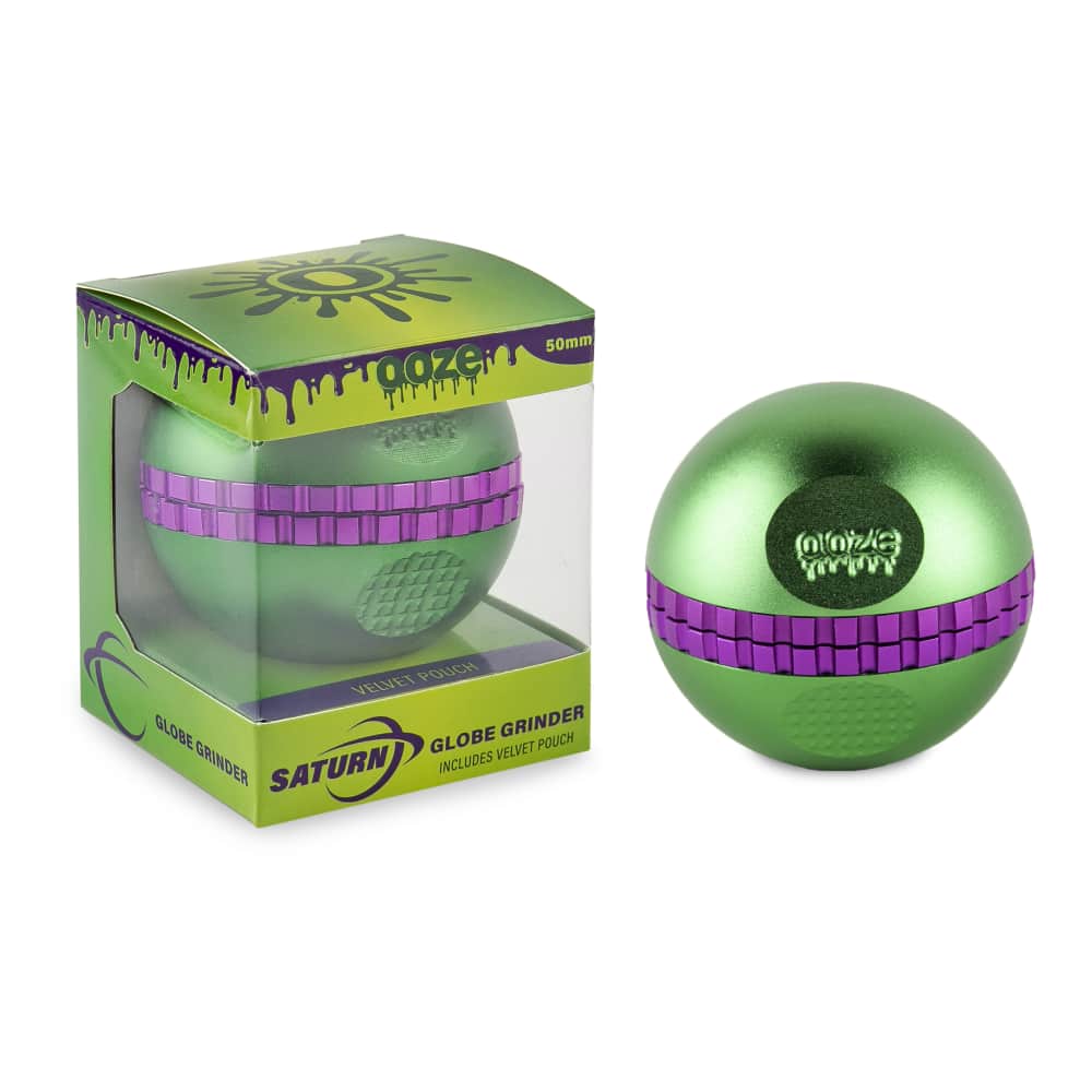OOZE Saturn Globe Grinder Green  with Packaging