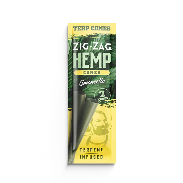 Zig-zag Hemp Cones Terp Cones | Limoncello with Packaging